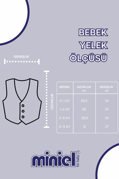 3'lü Kapitone Bebek Yelek Seti, Organik Pamuk, Arı Nakışlı, Unisex, 3-6-9 Ay - 5