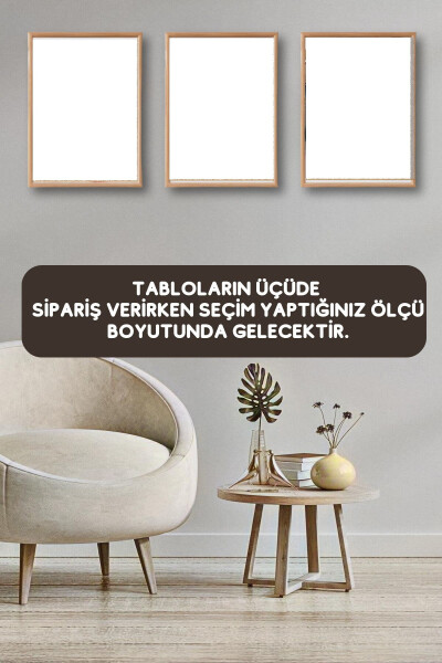 3'lü Tablo Dekoratif Tablo Mutfak Duvar Tablosu Seti Yatak Odası Tablo Seti Salon Tablo Modern Tablo - 8