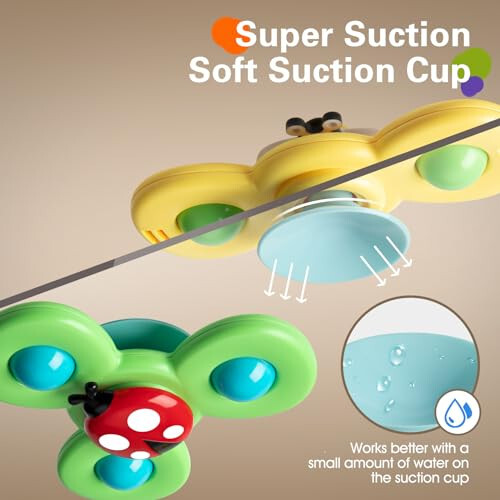 3PCS Suction Cup Spinner Toys for 1 2 Year Old Boys Spinning Toys 12-18 Months Sensory Toys for Toddlers 1-3 First Birthday Baby Gifts for Girls - 3