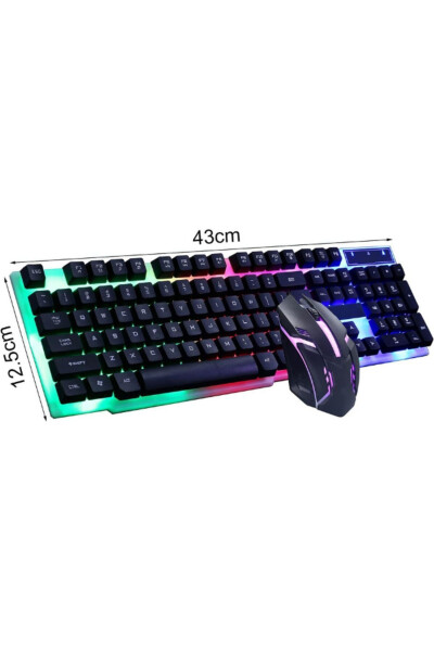 3'ü 1 Arada Oyuncu Klavye Seti Kablolu Rgb Aydınlatmalı Set Gamer Pc Oyun Seti Klavye - 10