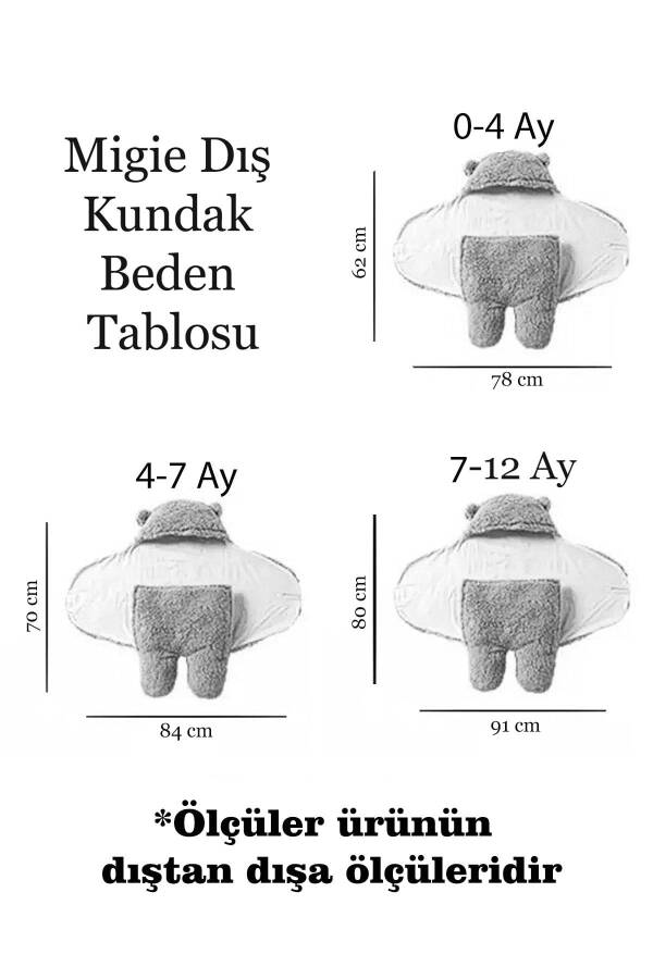 4-7 Ay Bebek Dış Kundak Uyku Tulumu Kıvırcık Wellsoft Peluş Kapuçino - 4