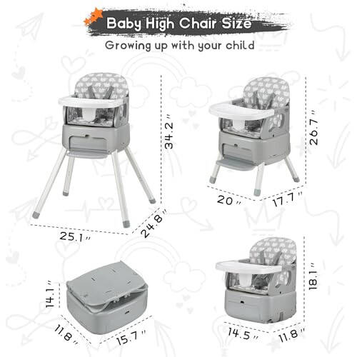 4-in-1 Portable Baby High Chair - 35