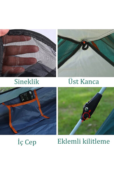 4 Kişilik Tam Otomatik Tenteli Kamp Çadırı Portatif Anti-uv Su Geçirmez Outdoor Plaj Piknik Çadırı - 5