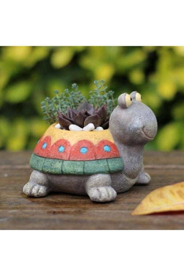 4 Pcs Cute Turtle Pot Set Succulent Pot Cactus Pot Handmade Stone - 6