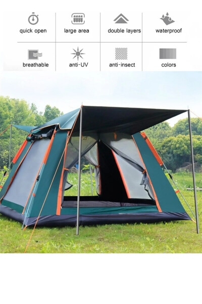 4 Person Automatic Awning Camping Tent Portable Anti-uv Waterproof Outdoor Beach Picnic Tent - 1