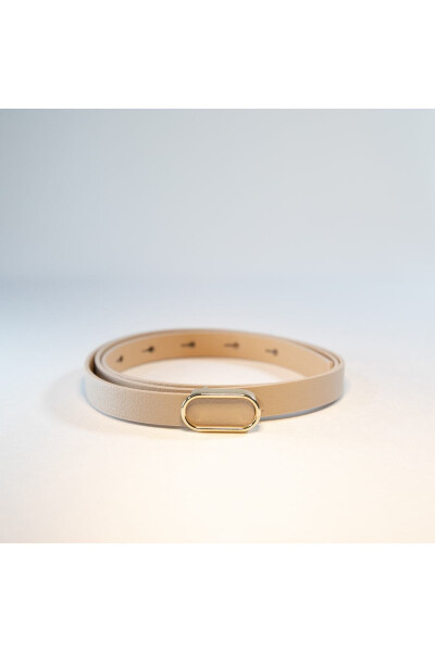 4-Piece Imported Oval Gold Buckle Thin Belt, Trousers Belt, Shirt Belt, Jacket Belt - 24