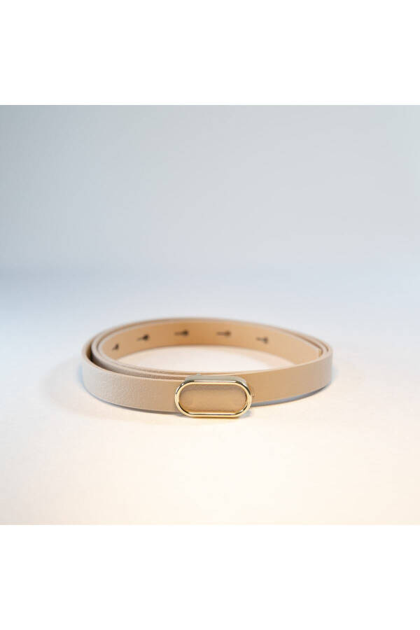 4-Piece Imported Oval Gold Buckle Thin Belt, Trousers Belt, Shirt Belt, Jacket Belt - 16