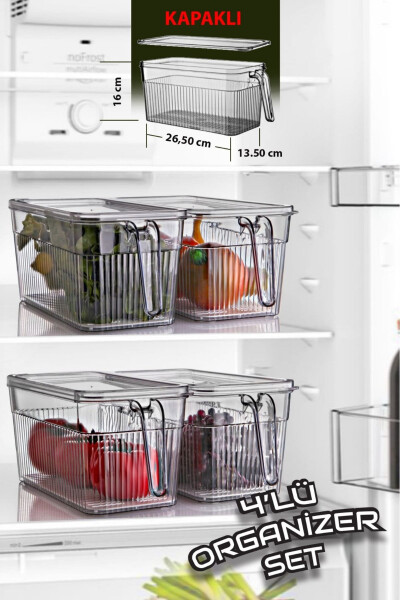 4-Piece Lidded Handle Strainer Cabinet Organizer - 1