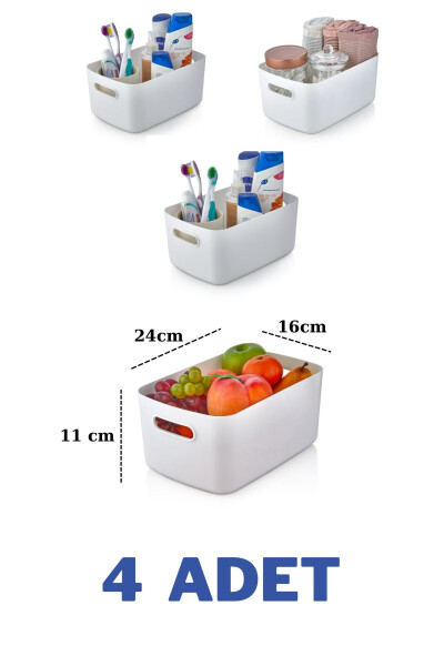 4-Piece Mocha 3.5 Lt Basic Cabinet, Refrigerator Organizer, Bathroom Organizer Basket - 10