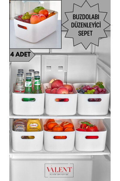 4-Piece Mocha 3.5 Lt Basic Cabinet, Refrigerator Organizer, Bathroom Organizer Basket - 11