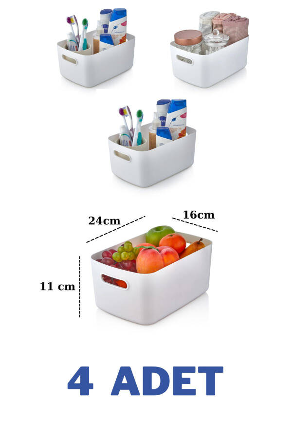 4-Piece Mocha 3.5 Lt Basic Cabinet, Refrigerator Organizer, Bathroom Organizer Basket - 6