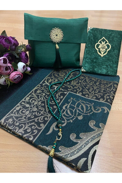 4-Piece Şantuk Bag Gift Dowry Prayer Rug Set - 1