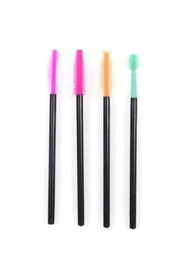 4-Piece Silicone Eyebrow and Mascara Set + Steel Silver Tweezers C04 - 2