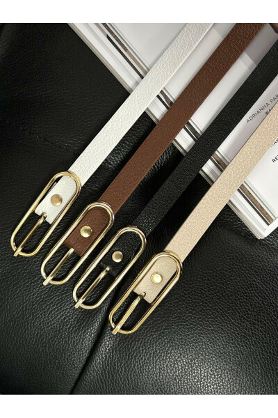 4-Piece Wide Buckle Thin Women's Belt, Jacket Belt, Dress Belt, Shirt Belt - 1