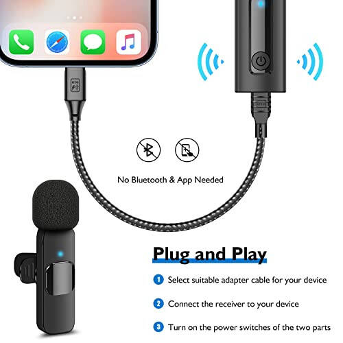 4 ta 1 da Professional Simsiz Lapel Mikrofoni - 2 Paket Mini Mikrofon iPhone Android Kamera Uchun, Shovqinni Pasaytirish Lapel Mikrofoni Ultra Kam Kechikish Video Yozuv, YouTube, Intervyu, TikTok va Vlog Uchun - 11