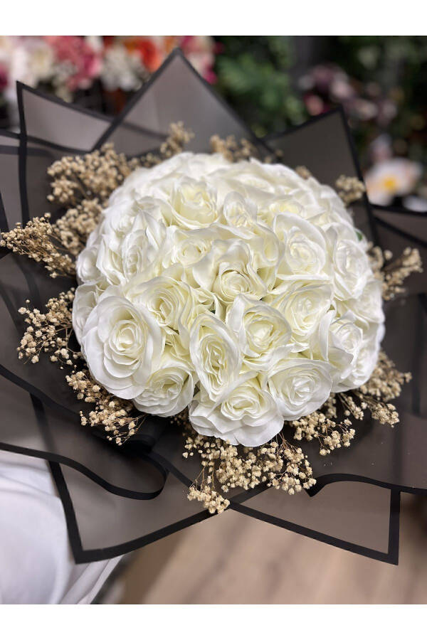 41 White Rose Proposal Flower - Artificial Flower Proposal Bouquet - White Rose - 24