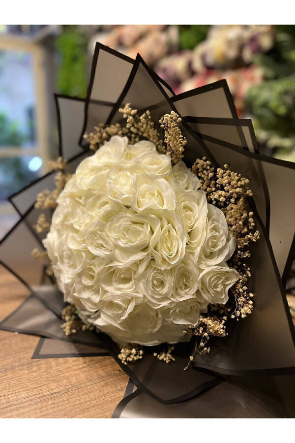 41 White Rose Proposal Flower - Artificial Flower Proposal Bouquet - White Rose - 5