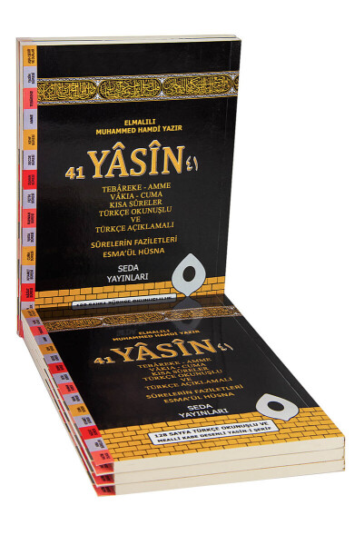 41 Yasin with Turkish Pronunciation and Meaning Kaaba Pattern Medium Size 128 Pages - 3