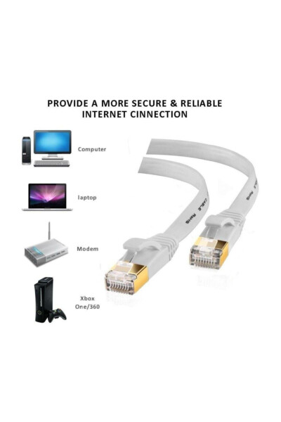 4262 Cat7 Ethernet RJ45 Modem İnternet Kablosu 10 Metre 10gbps 600mhz - 3