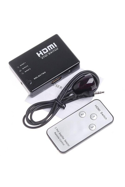 4678 3 Port HDMI Switch Çoklayıcı Çoğaltıcı Kumandalı - 7