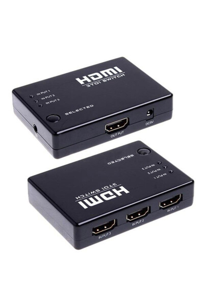 4678 3 Port HDMI Switch Çoklayıcı Çoğaltıcı Kumandalı - 4