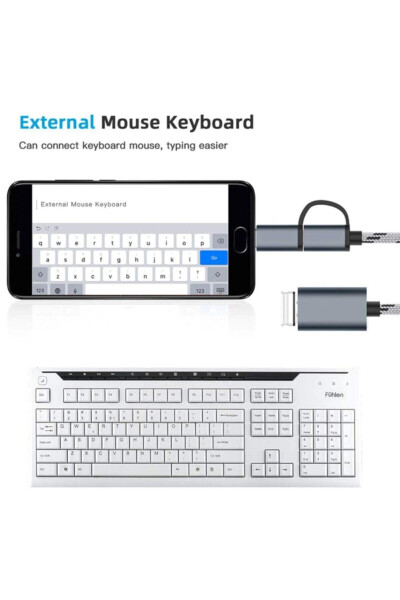 4901 USB 3.0 OTG dan Type C Micro USB ga ma'lumotlarni uzatish va zaryadlash uchun konvertor adapter - 5