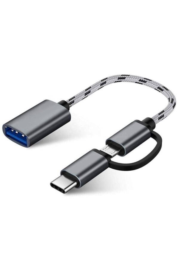 4901 USB 3.0 OTG Tip C Mikro USB Veri Şarj Dönüştürücü Adaptör - 1