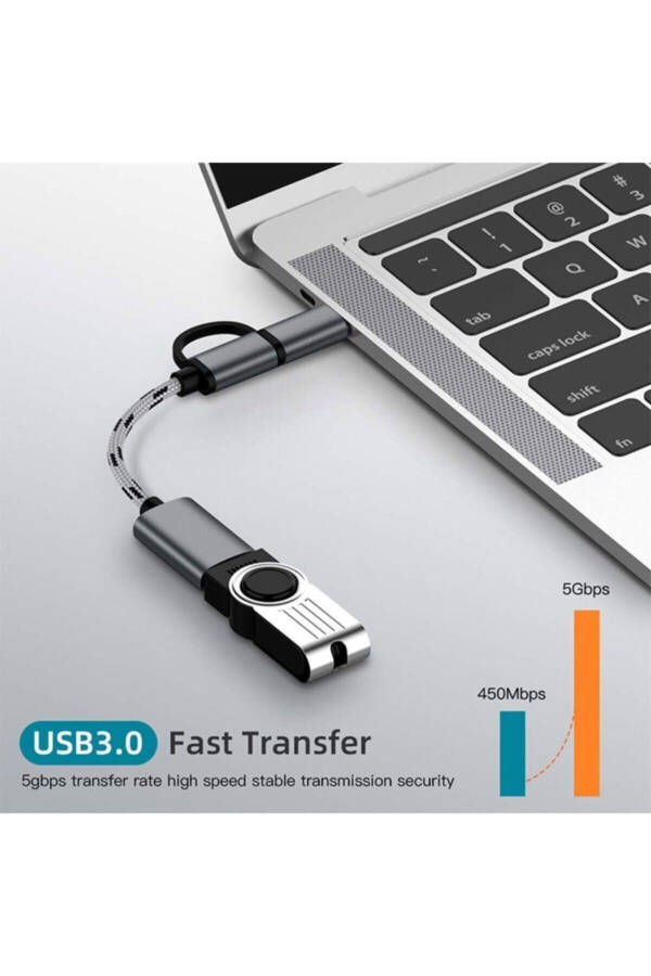 4901 USB 3.0 OTG Tip C Mikro USB Veri Şarj Dönüştürücü Adaptör - 4