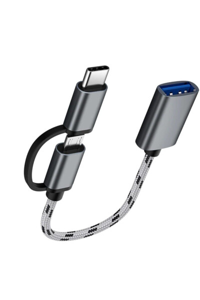 4901 USB 3.0 OTG Tip C Mikro USB Veri Şarj Dönüştürücü Adaptör - 8