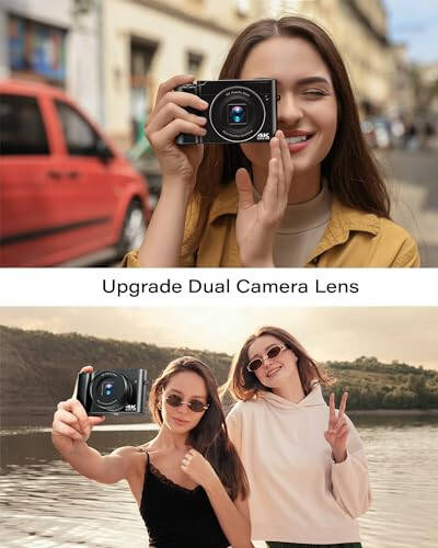 4K Digital Camera for Photography, Dual 64MP Autofocus Vlogging Camera for YouTube, 2.8