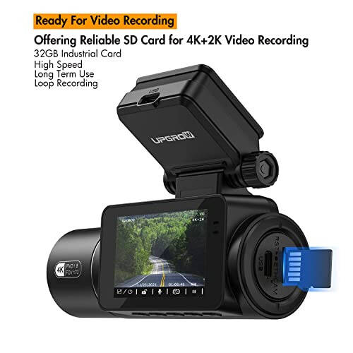 4K Ön ve Arka 2K Dash Cam, Arabalar İçin Full HD Dash Kamera, Ücretsiz 32GB SD Kart, 2.2” IPS Ekran, Gece Görüşü, 170° Geniş Açı, Döngü Kaydı, 24 Saat Park Modu - 6