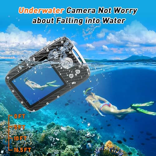 4K Waterproof Digital Camera with 32GB Card Underwater Digital Camera for Kids Point and Shoot Camera Portable Camera for Teens Students Boys Girls - 4