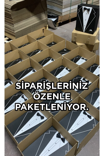 4'lü Damat Bohça, Çeyiz Ahşap Sandıklı Ve 3 Lü Kutu Seti - 9