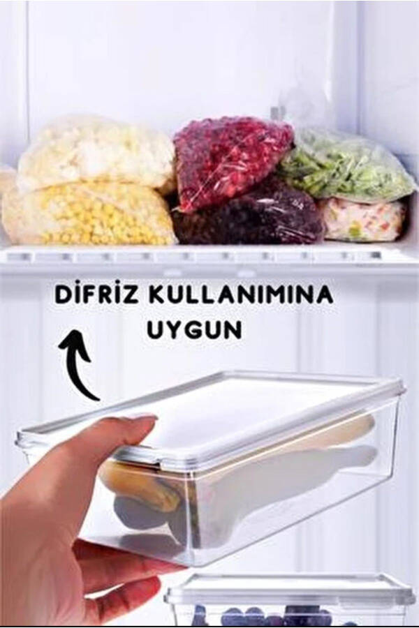 5 Adet Dondurulmuş Öğünlük Et ve Sebze Saklama Kabı 2000 ml - Porsiyon Buzluk Kıyma Kutusu - 9