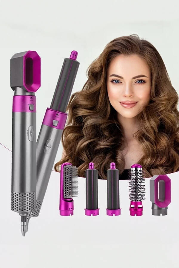 5-in-1 hot air styler, hair straightener, brush comb dryer. - 1