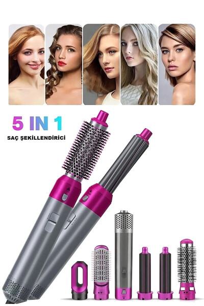 5-in-1 hot air styler, hair straightener, brush comb dryer. - 3