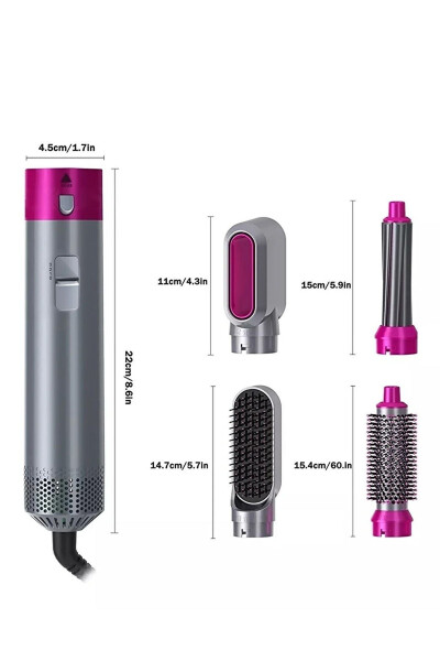 5-in-1 hot air styler, hair straightener, brush comb dryer. - 5