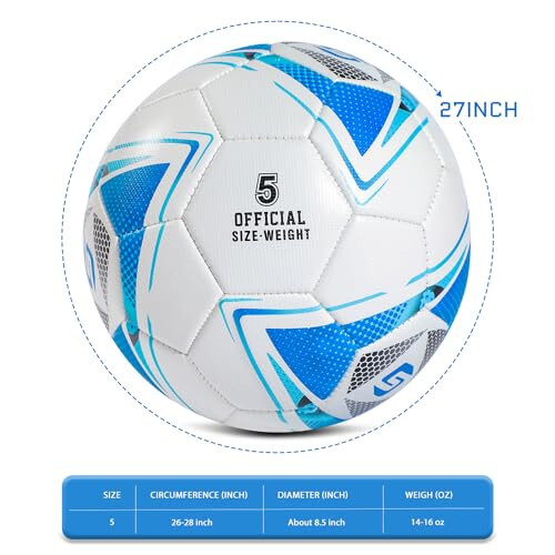 5 Numara PU Deri Futbol Topu, Yetişkinler Gençler Ergenler Unisex Gençler Antrenman Futbolu 32 Panel Makine Dikişli, İdeal Hediye İç Mekan Dış Mekan Oyunu Çapraz Yıldız Desenli Top Pompa ve İğnelerle... - 5