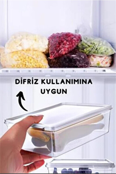 5 Pack Frozen Meal Meat and Vegetable Storage Containers 2000 ml - Portion Freezer Chop Box - 9