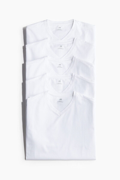 5 Pack Slim Fit V-Neck T-Shirt - 1