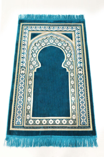 5 Piece Thick Velvet Prayer Rug Set - 4