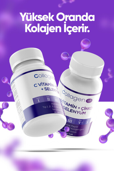 5 Tip Kolajen Tip 1, Tip 2, Tip 3, Tip 5, Tip 10, (Selenyum, C Vitamini ve Çinko) 90 Tablet - 14