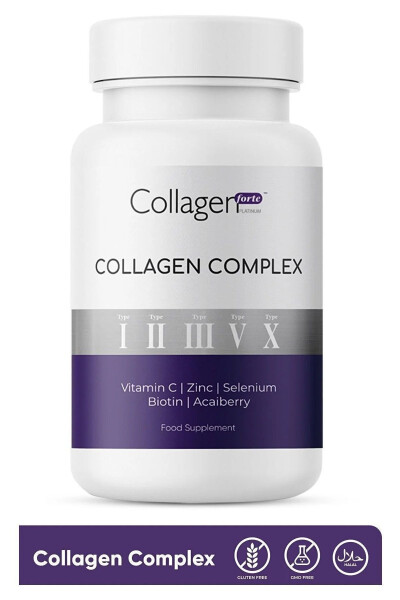 5 Type Collagen Complex Type 1,2,3,5 & Type 10 Biotin, Zinc, Selenium, Vitamin C & Acai, 90 Tablets - 2