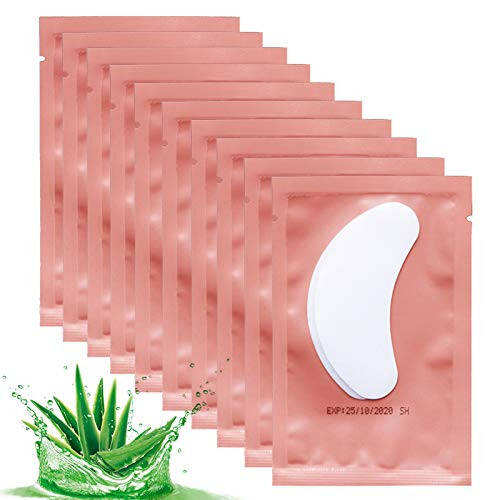 50 Pairs Set Under Eye Pads, Eyelash Extension Gel Patches, Lash Extension Lint Free Under Hydrogel Eye Mask Pads Beauty Tool. (Pink) - 1