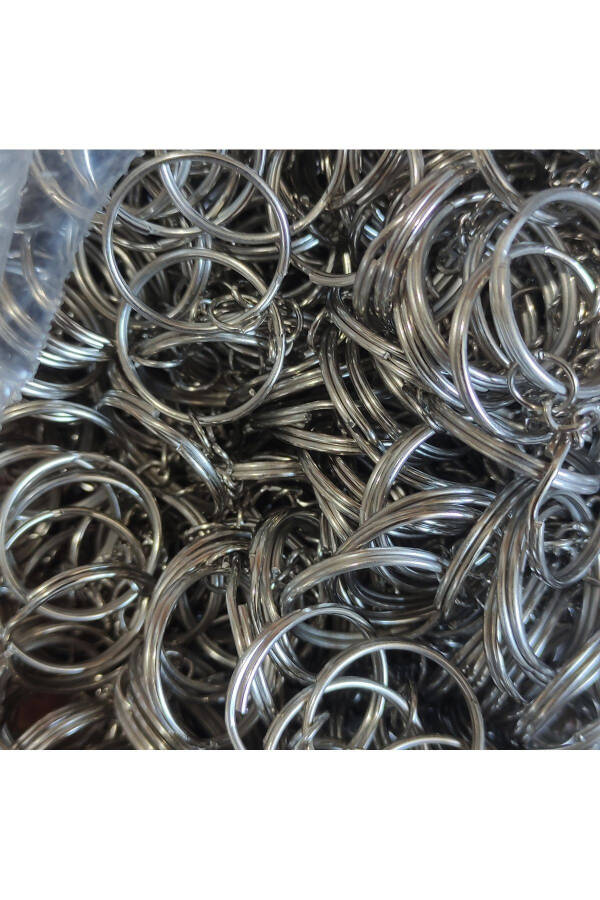 50 Pieces - 25 mm Chain Metal Keychain Ring Silver Color Amigurumi and Macrame - 10