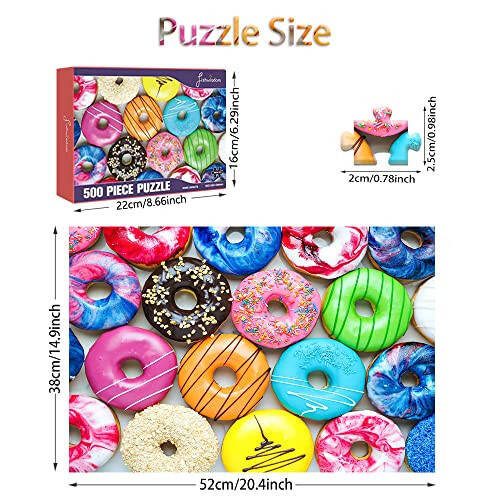 500 Pieces Jigsaw Puzzles Donuts for Adults and Teens and Kids Family Happy Gift Idea New - 7