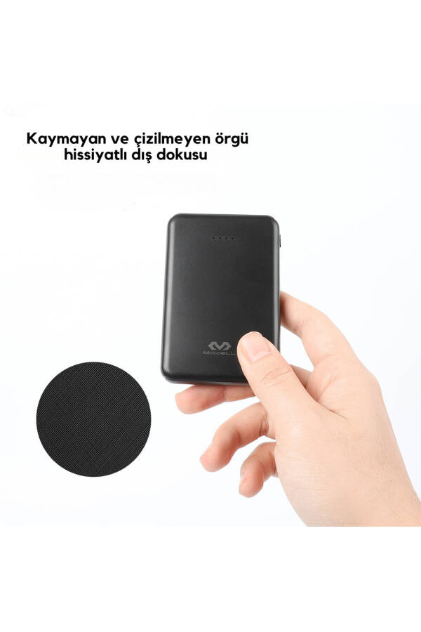 5000 mAh güç bankası, çift USB çıkışlı, Type-C ve Micro-USB girişli, taşınabilir güç kaynağı. - 7