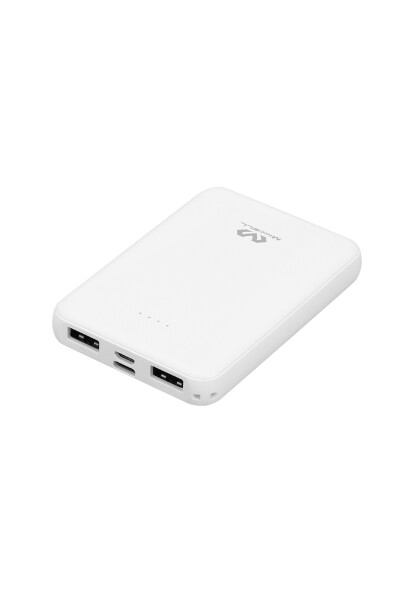 5000 mAh power bank, dual USB output, Type-C and Micro-USB input, portable power source. - 2