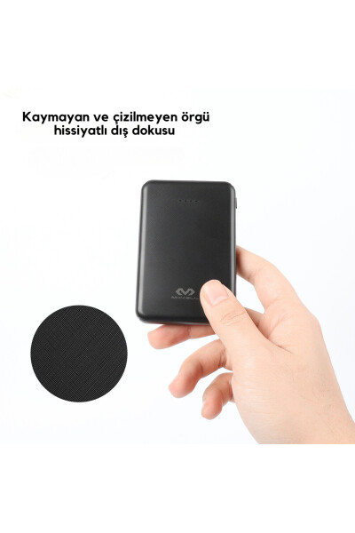 5000 mAh power bank, dual USB output, Type-C and Micro-USB input, portable power source. - 7