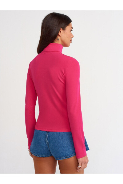 50167 Fisherman Neck Blouse - Fuchsia - 2